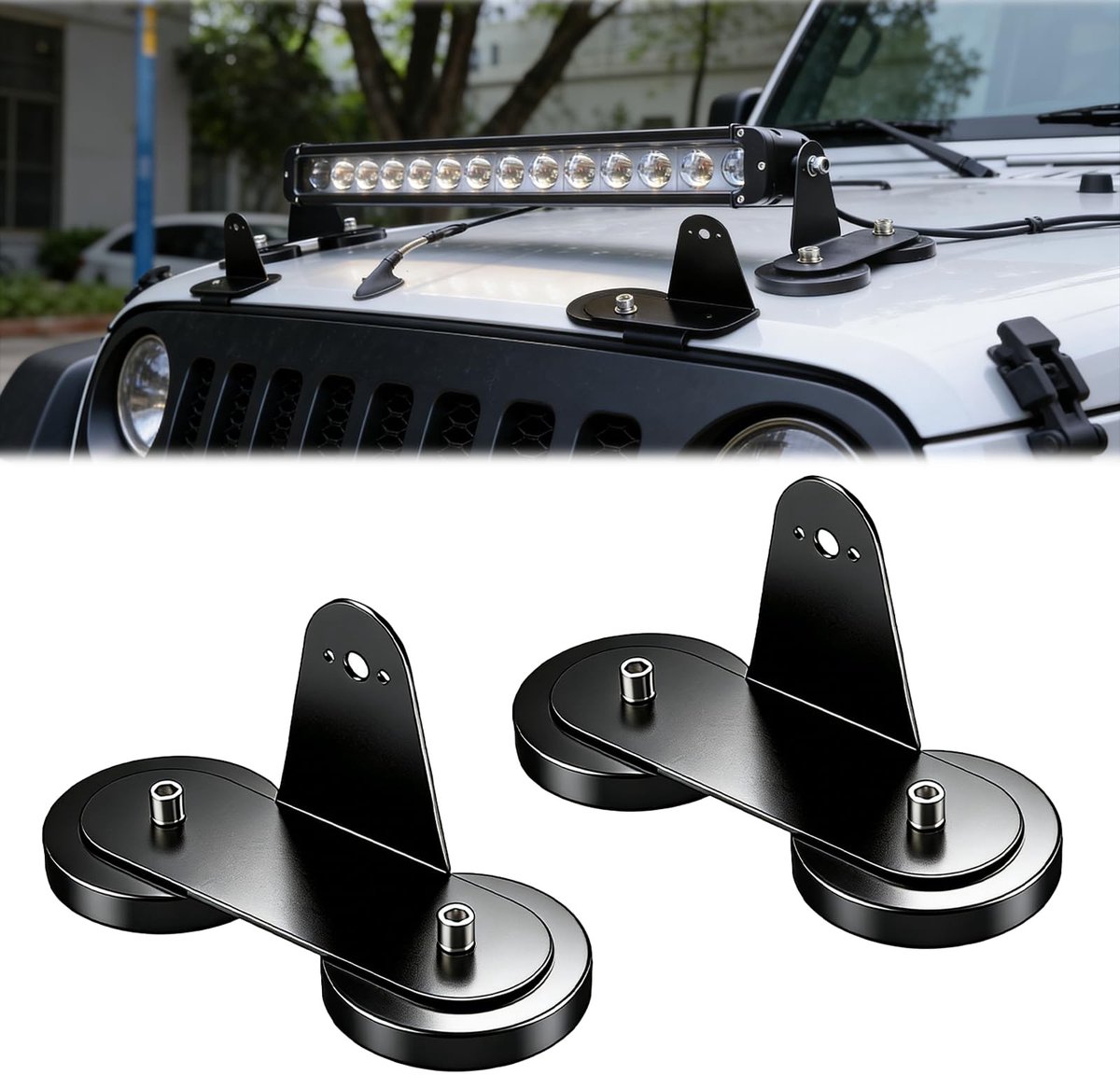 Magnetische Rubberhouders voor LED Werklichten - L-vormig