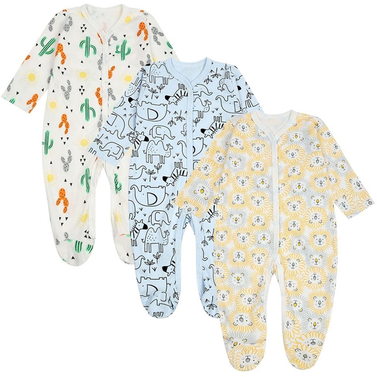 Newborn Baby Romper Set - 3 Stuks Unisex Kleding