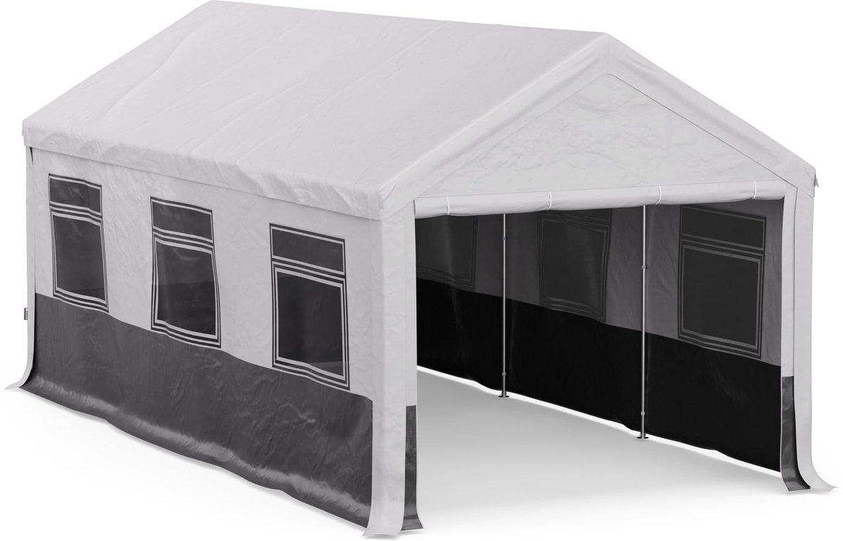 Partytent - 3x3 m, Waterdicht, Wit en Donkergrijs