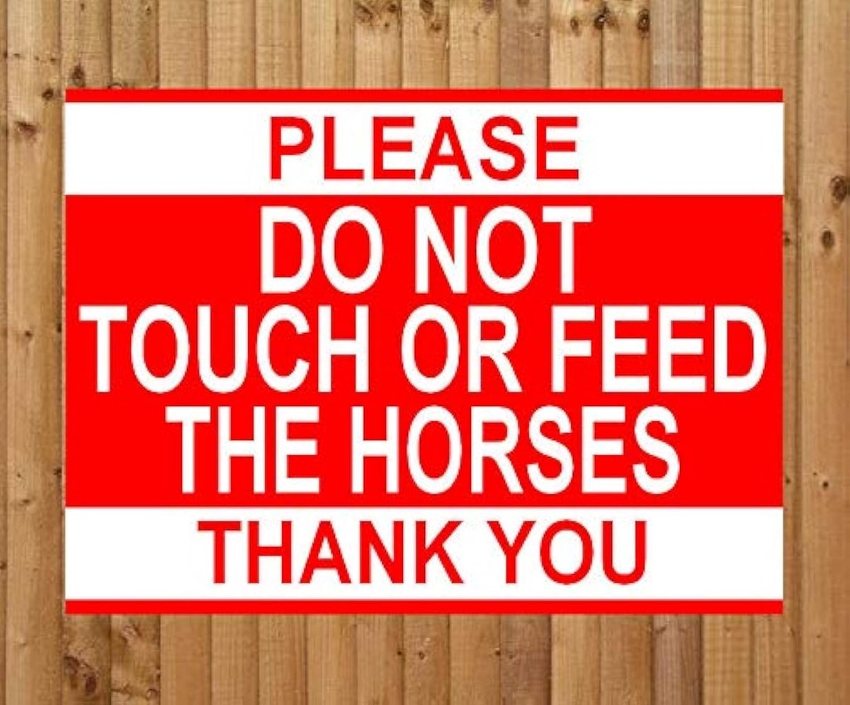 Metalen Bord - Niet Aanraken of Voeden van Paarden
