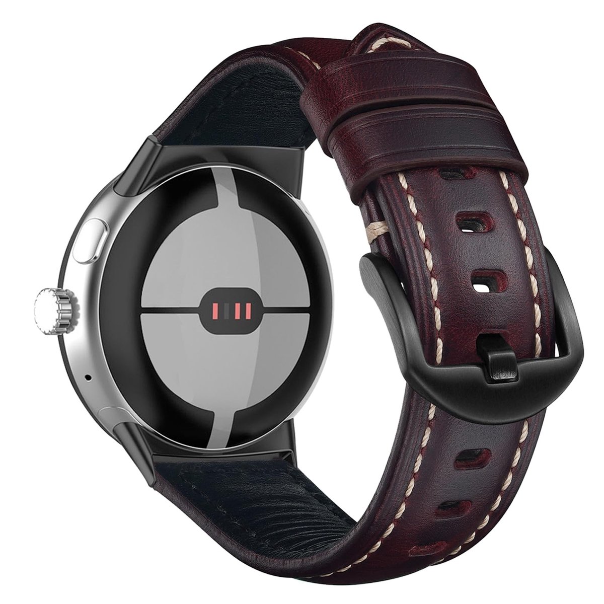 Leren Horlogeband voor Google Pixel Watch 4 45mm - Zacht en Comfortabel - Rood