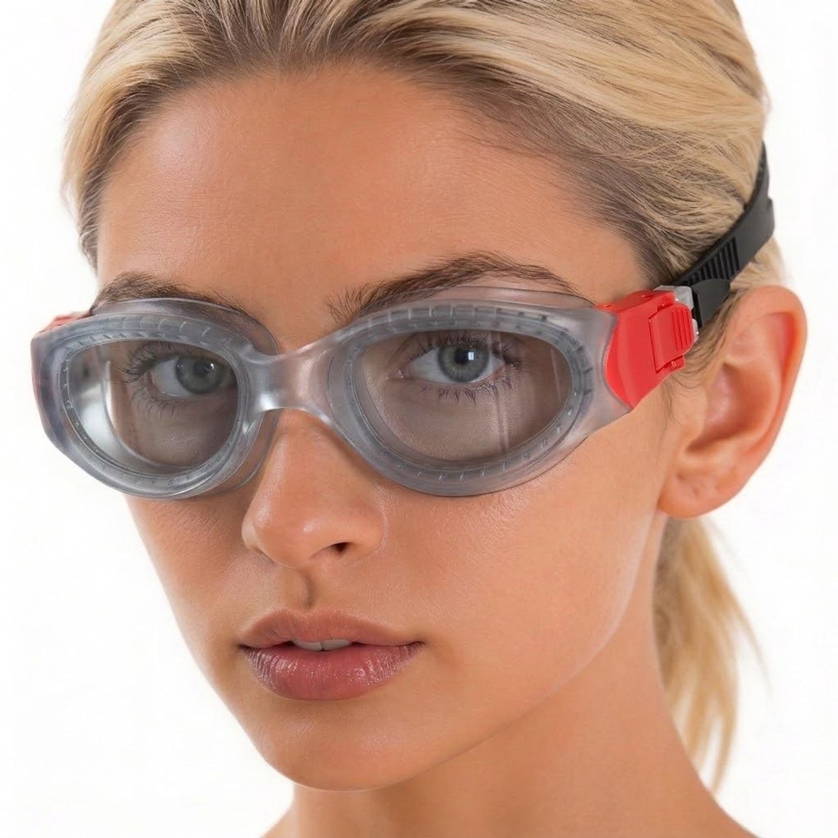 Unisex zwemgoggles - Anti-fog en UV-bescherming - Grijs/Rood/Bruin