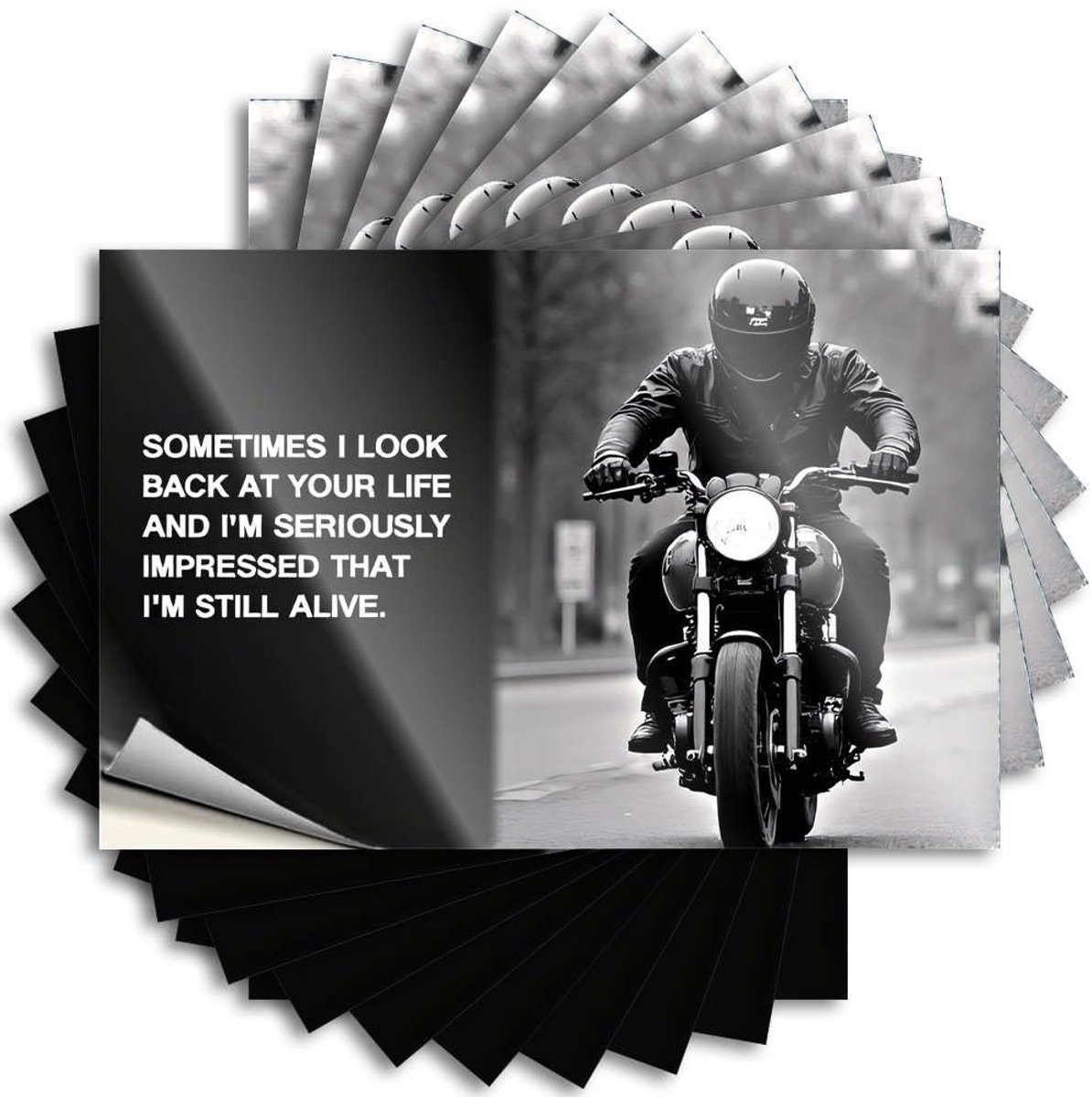 Decal voor Fles - Reflecting On Life - 12x18 cm