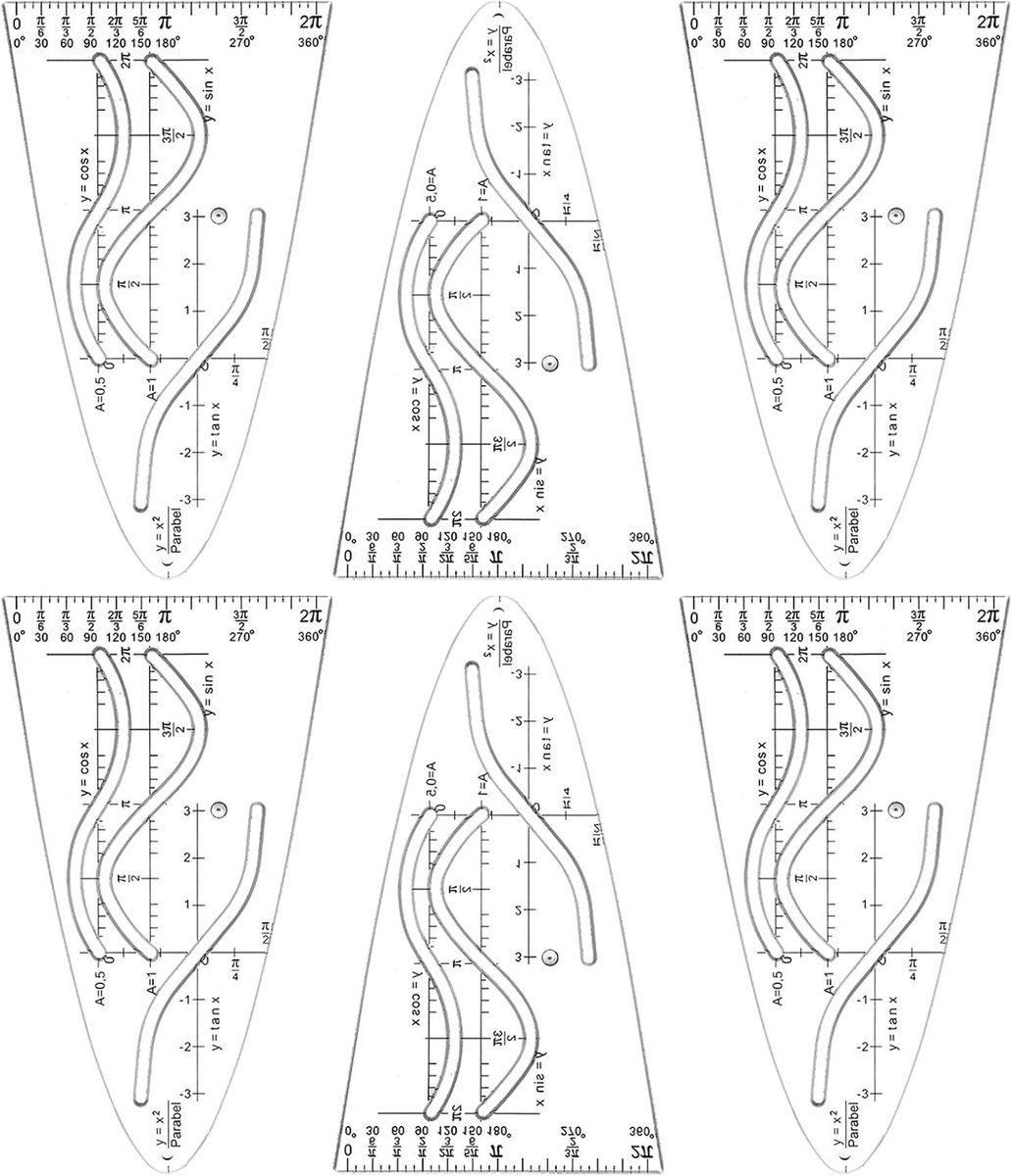 Set van 6 Parabola Sjablonen - Duidelijke Plastic Curven Templates voor Tekeningen, Ontwerp en Onderwijs