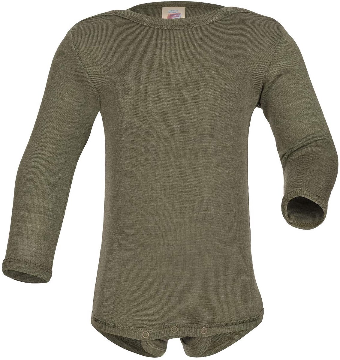 Baby Romper met lange mouwen - Wol en Zijde - Olive - 86-92 cm