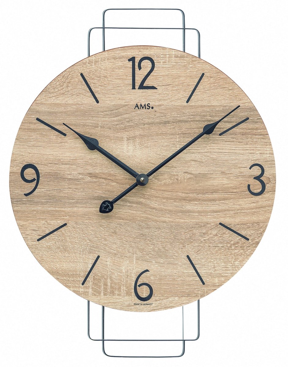 Wandklok met quartz beweging - Hout - Bruin