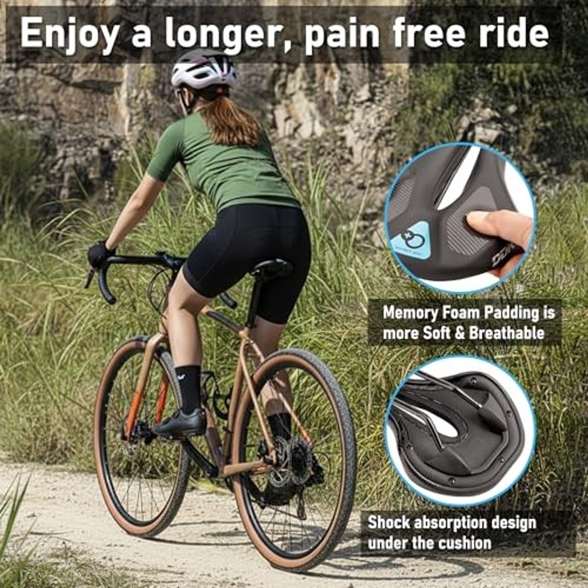 Fietszadel met geheugenfoam - Comfortabel en schokabsorberend