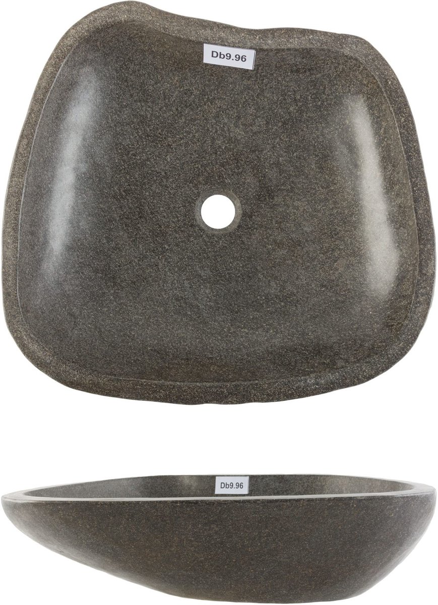 Vrijstaande Wastafel - Natuurlijke Grijze Riviersteen 60 cm