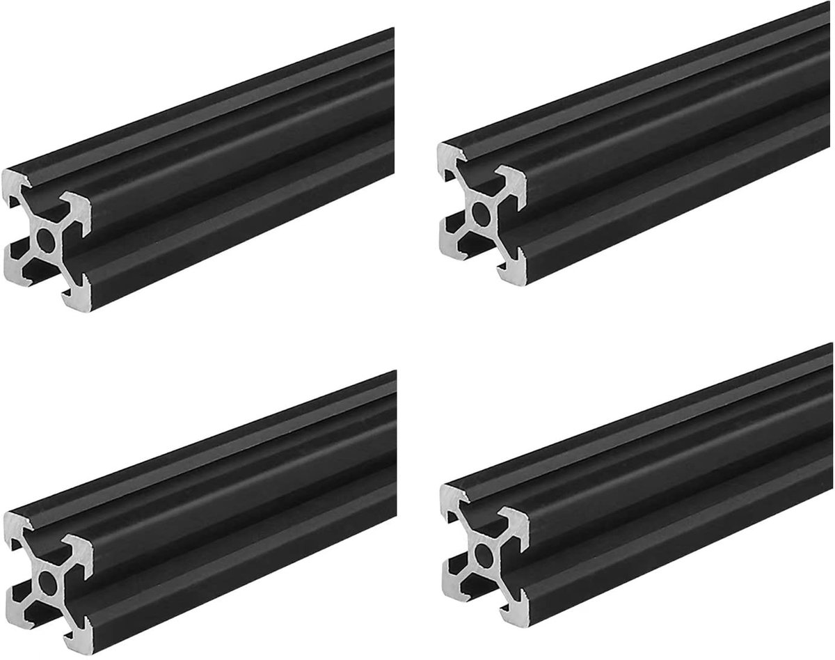 Aluminium Profiel 200 mm - V-Type Zwart - 4 Stuks