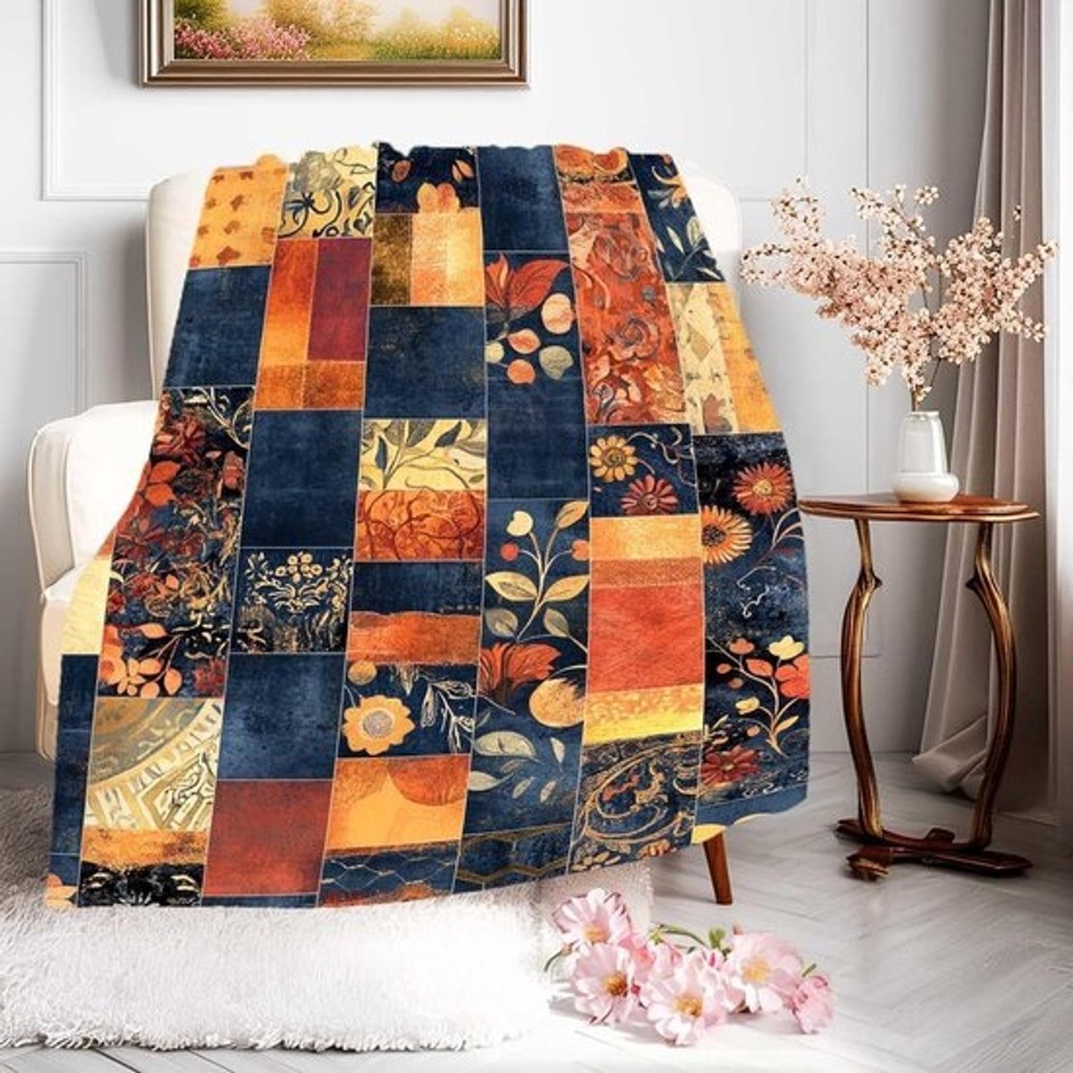 Bohemian Plaid Deken - Sofa Gooi Deken - Woonkamer Decoratie - Anti-Pilling Flanel - 125 x 150 cm - Bohemian Patchwork