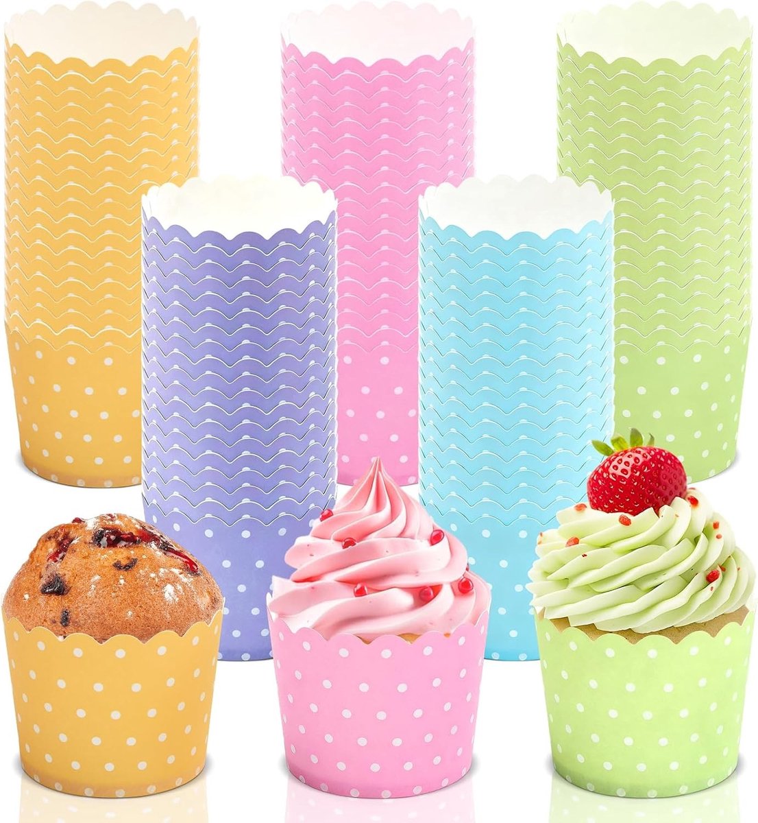 160 Stuks Muffin Papieren Vormpjes in Diverse Kleuren voor Cupcakes, Feestjes en Bruiloften, Perfect voor Verjaardagen en Halloween