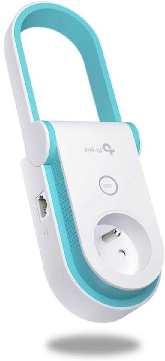 Wifi Versterker - Wifi Extender - Groter Wifi Bereik - Met Geïntegreerd Stopcontact - 120 m² Dekking - Wit Blauw
