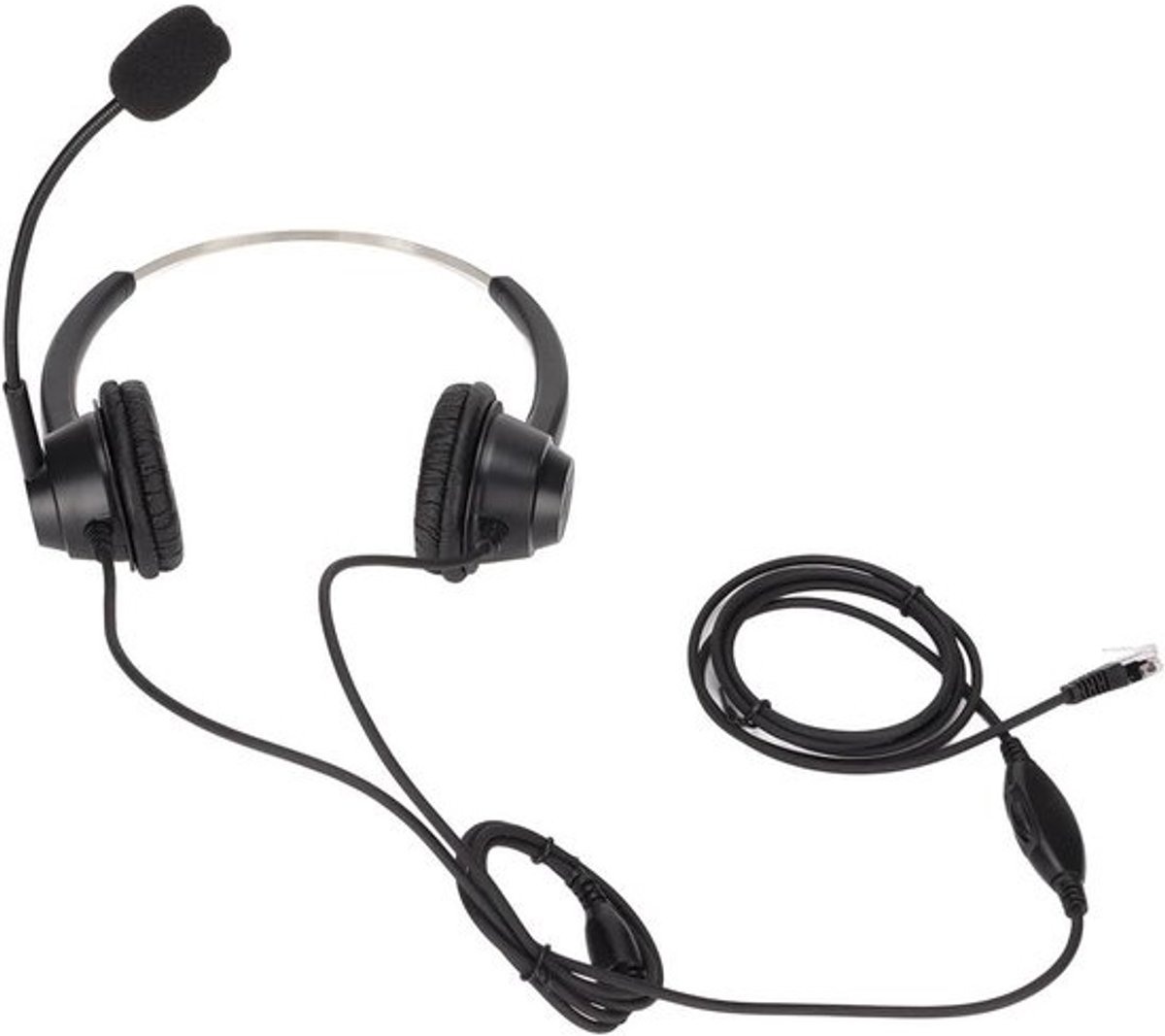 Klantenservice Headset - Bedrade Telefoonhoofdtelefoon - Heldere Gesprekken Voeren - HD Ruisonderdrukkende Microfoon - RJ9-stekker Binauraal - Zwart