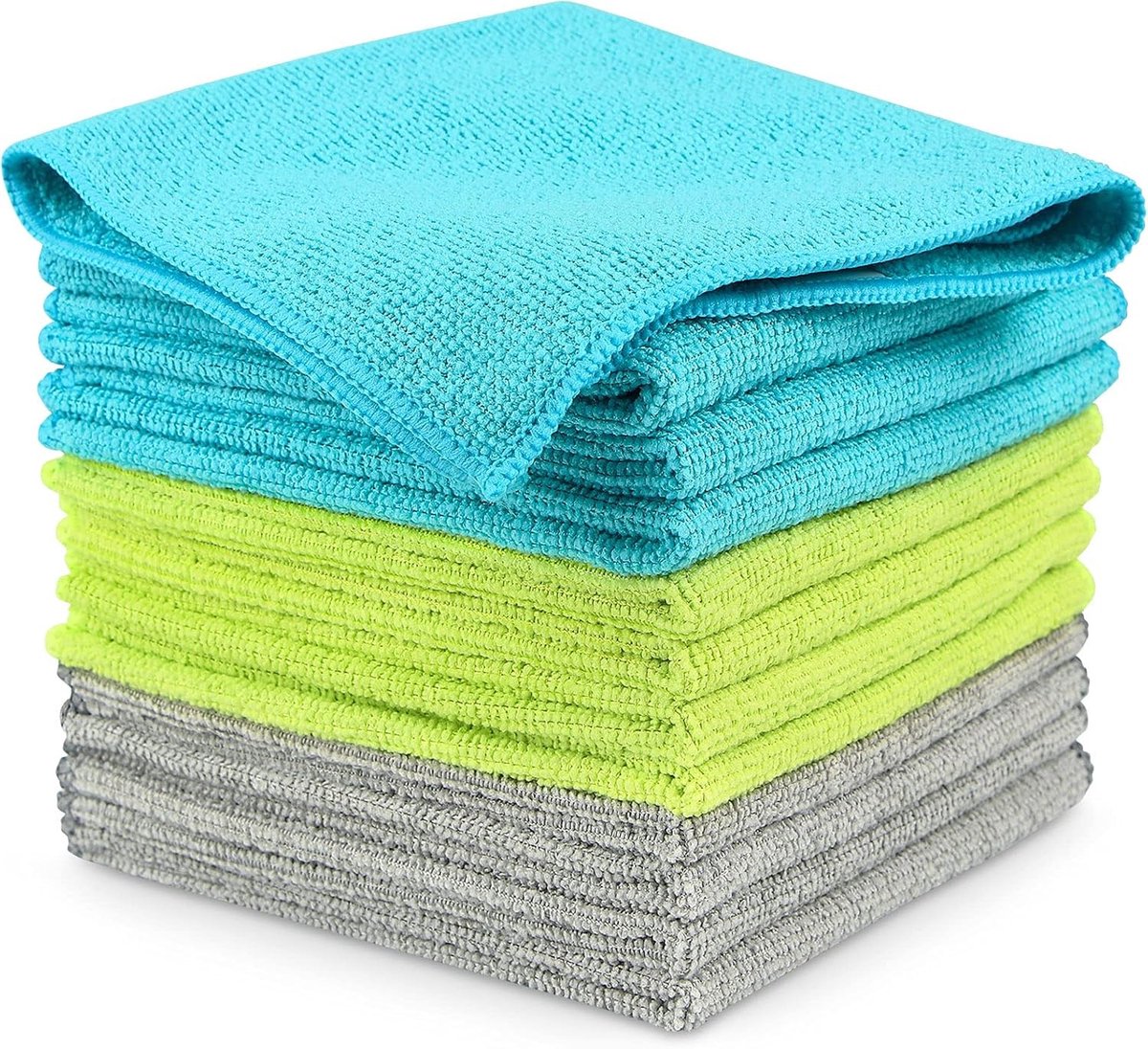Set van 12 Lintvrije Microvezeldoeken - Herbruikbare en Wasbare Doeken voor Auto, Keuken en Huishouding - 30 x 30 cm Multifunctioneel en Duurzaam