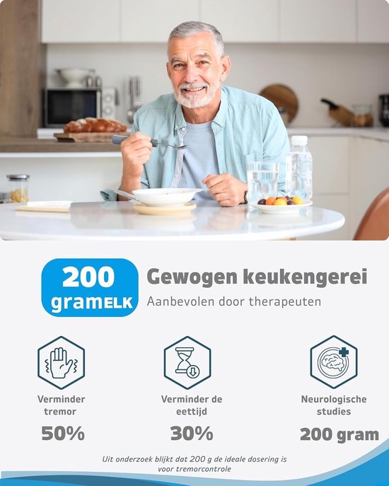 4-delige Keuken Set met Gewogen Bestek voor Parkinson, Trillingen en Artritis - Eetgerei voor Ouderen en Mensen met Beperkingen — afbeelding 5
