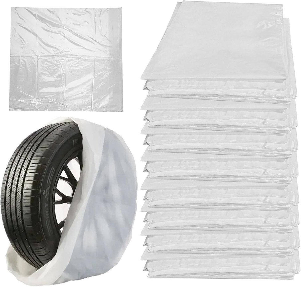 Set van 16 Wielenhoezen voor Autobanden 100 x 100 cm - Ideaal voor Bandenopslag en Bandenwissel