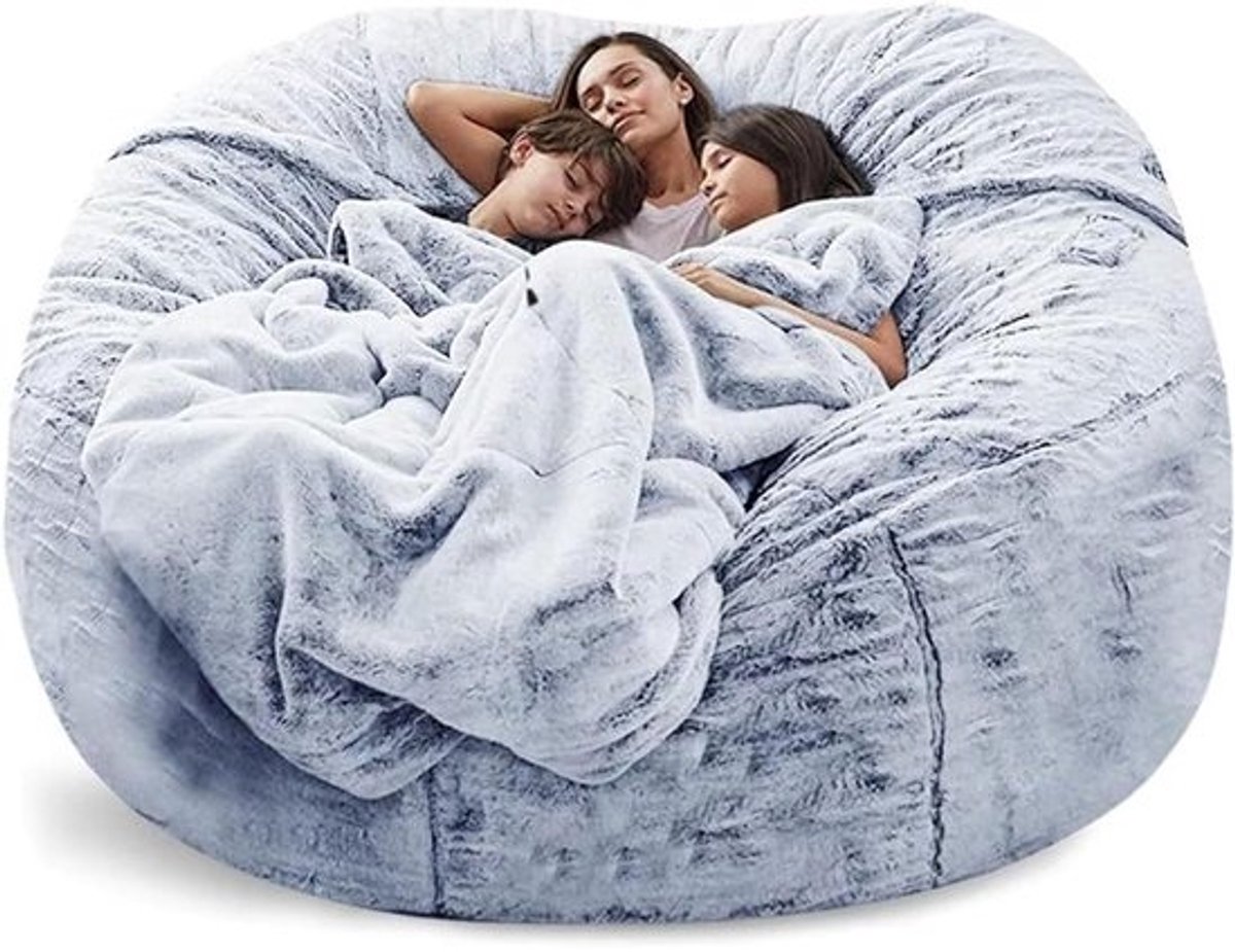 Poefhoes - Zitzakhoes Voetenbankhoes - Comfortabel Zitten - Ultra Zacht - 180 cm - Zwart