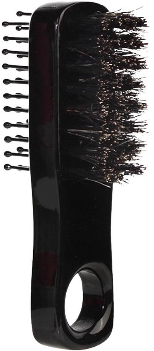 Baardborstel - Baardkam Snorborstel - Baardverzorging - Dubbelzijdig - 10 x 45 cm - Zwart