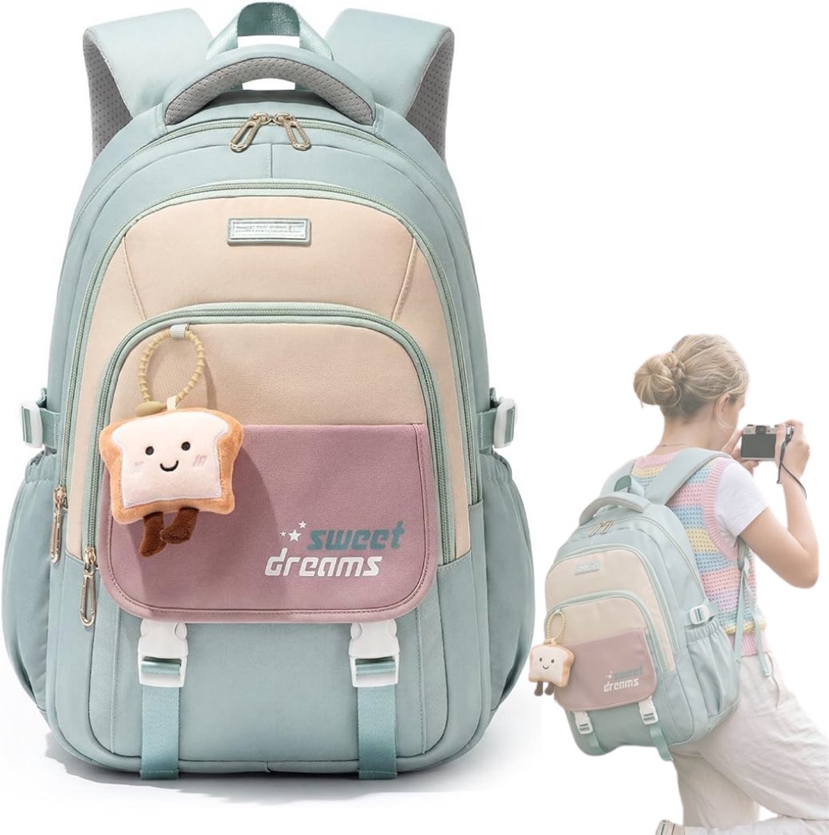 DailySupplies® Boekentas Meisjes Lagere School - Schooltas Eersteleerjaar Groot - Groen
