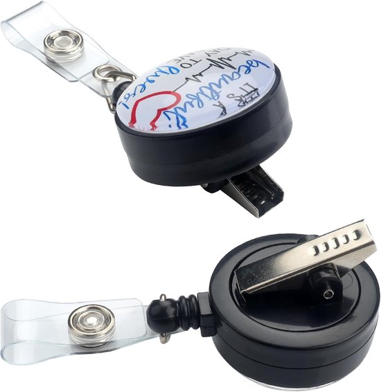 6 Stuks Retractable ID Badge Reel met Clip voor Zorgprofessionals, Onderwijs en Therapie - Geschikt voor Artsen, Verpleegkundigen en Docenten — afbeelding 5