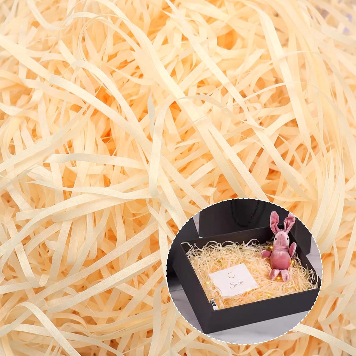 Vulling voor Cadeaubox - 200g Gescheurd Papier in Licht Champagnekleur voor Bescherming en Decoratie van Geschenken