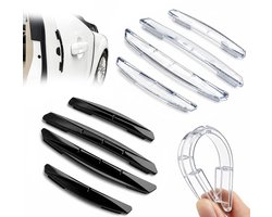 Kaiyaya - 8 stuks Deurrandbeschermer - Zwart en transparant - Zelfklevend en flexibel - Waterdichte beschermstrip voor autodeuren - Universele pasvorm