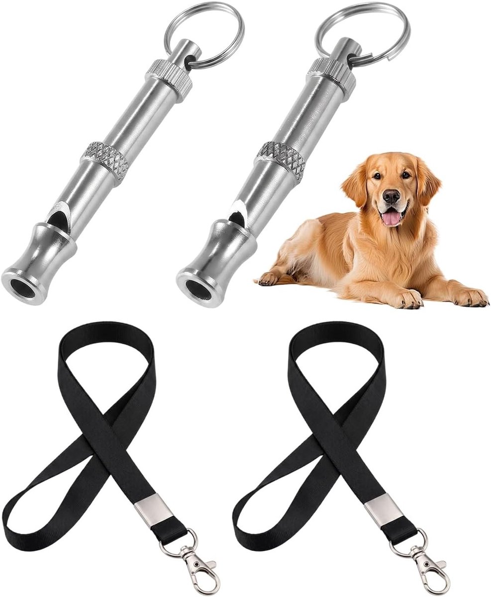 Set van 2 Hondenfluitjes met Koord voor Training, Lichtgewicht en Draagbaar, Perfect voor Buitenactiviteiten en Herinnering