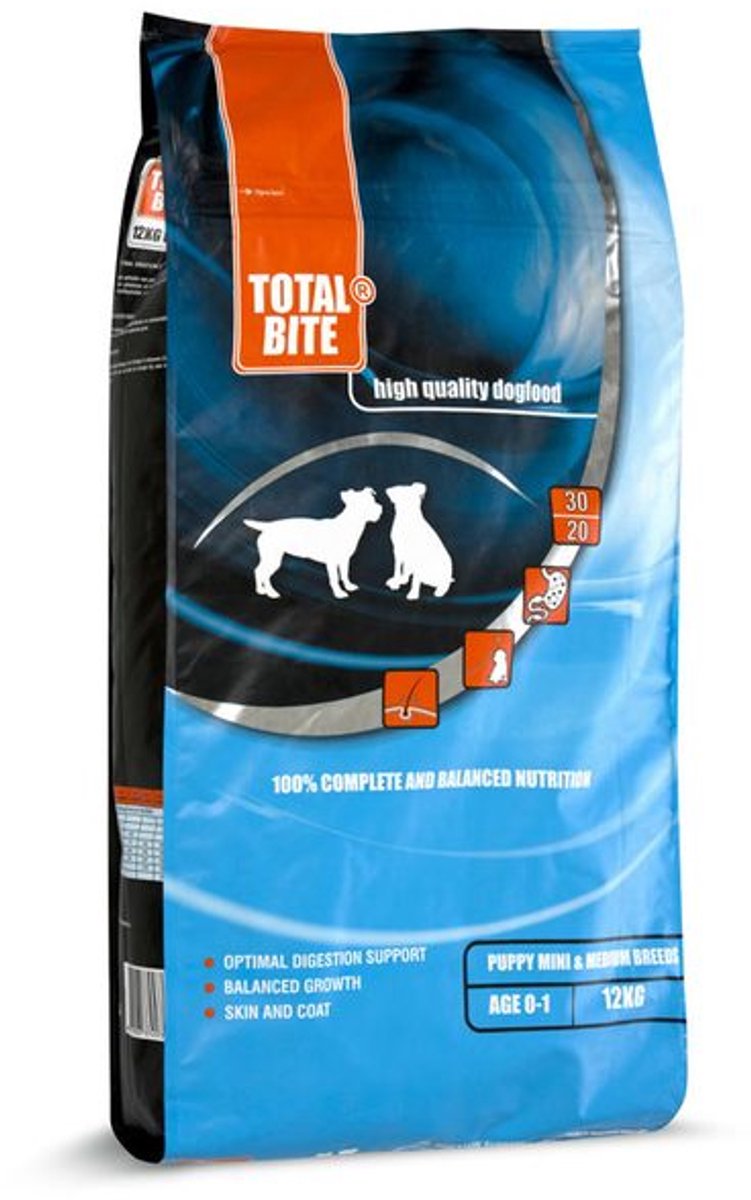 Total Bite Dog Puppy Mini en Medium Breeds Hondenvoer 12 kg