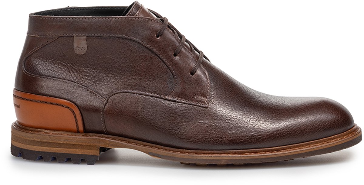 Floris van Bommel - Heren Halfhoge veterboots - Artikel Crepi 13.12 SFM.50159.21.01 - Donkerbruin leer - Maat 43