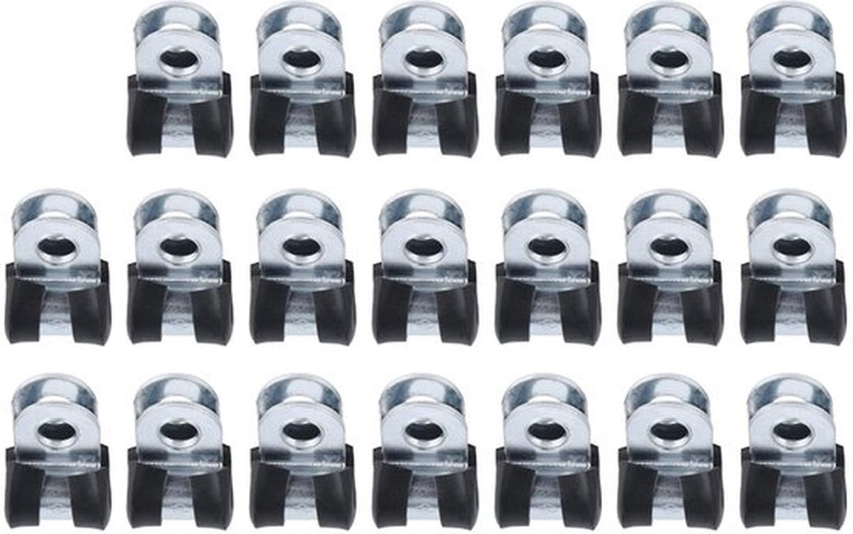 Verpakking van 20 slangklemmen, 304 roestvrij staal, kabelklemmen, corrosiebestendig, herbruikbaar, R-type buisklem (8 mm)