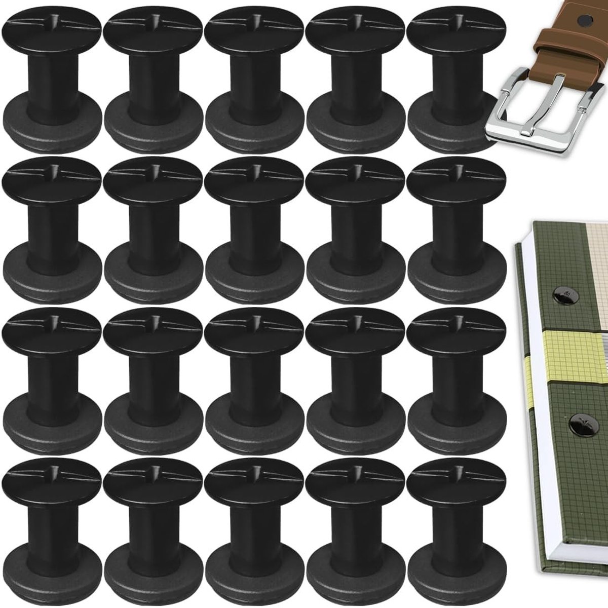 RVS Chicago Book Screws 20 Stuks M5 x 10 mm Voor Boeken, Leer, Tassen en Rugzakken