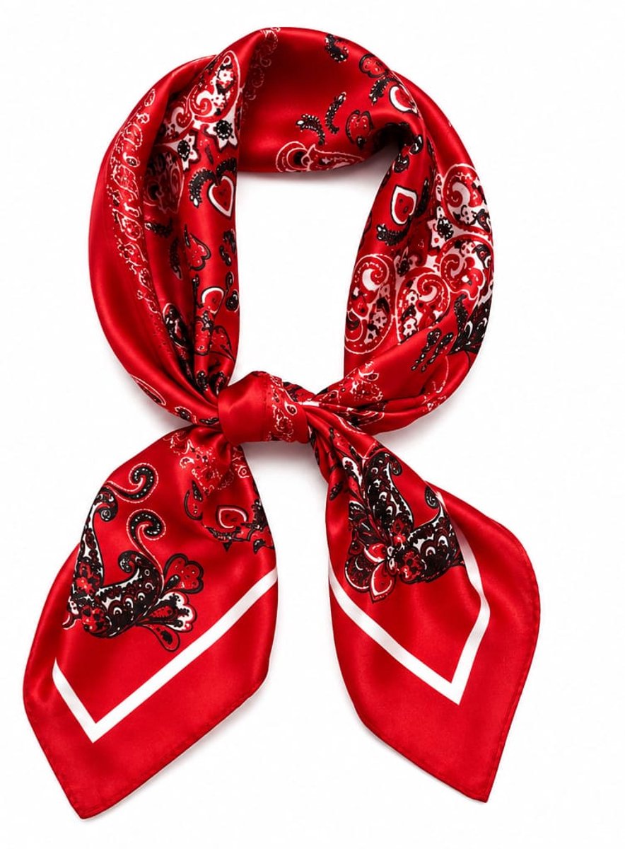 Zijde Vierkante sjaal gebloemd rood |Deels silk 70x70 CM Youhomy accessoires neksjaaltje | Hoofdsjaal | Stewardess Sjaaltje| Cadeau Moederdag cadeau| Valentijnsdag cadeau| Sinterklaas cadeau| Kerstcadeau