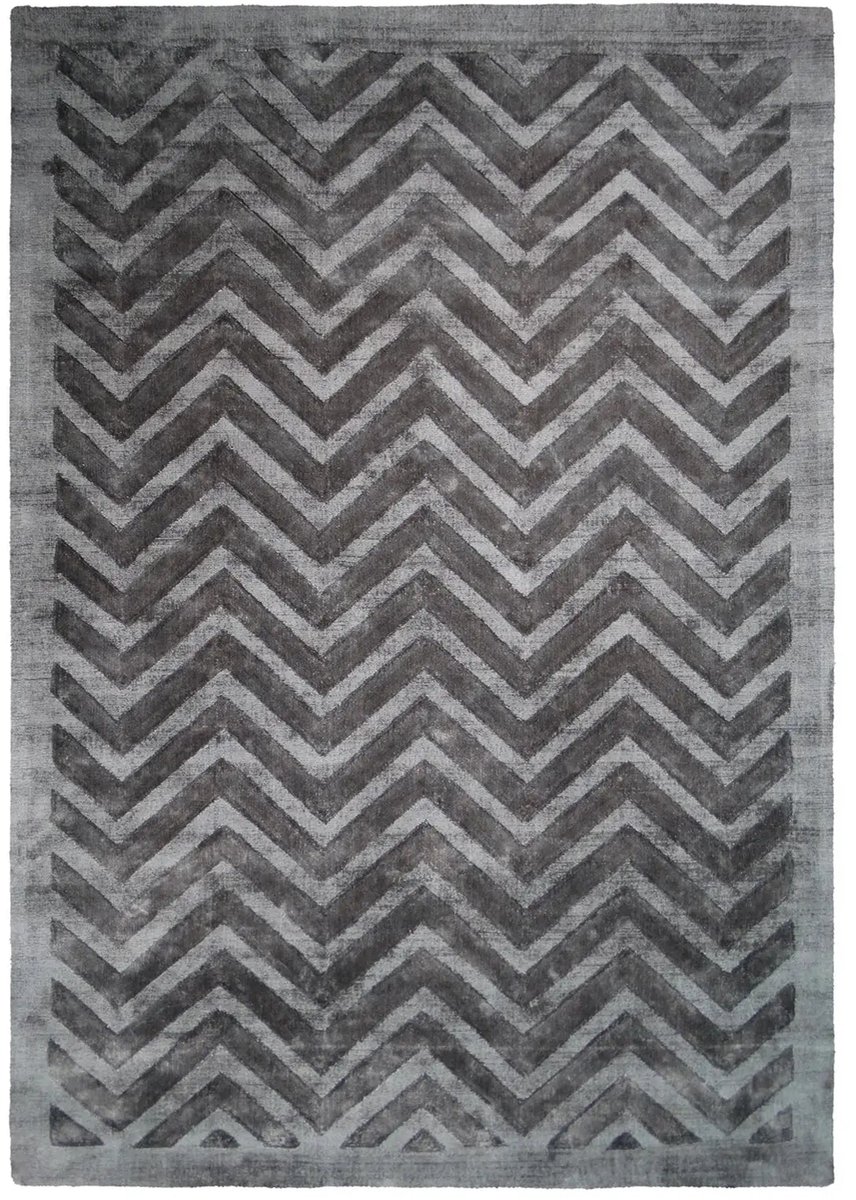 Dutch XXL Retro Vloerkleed | Tapijt | Luxury | Zigzag | Grijs/Antraciet | 120x170 cm Grijs / Antraciet