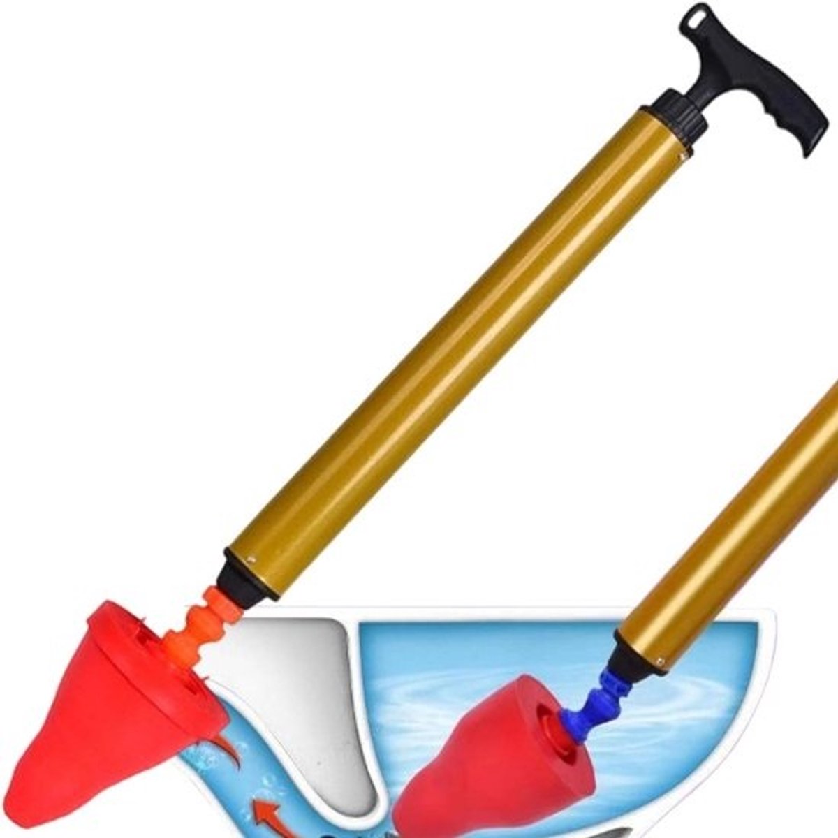 Ontstoppingspomp - WC Ontstopper - Afvoeren Reinigen - Hoge Druk Kracht - 62 cm - Niet gespecificeerd
