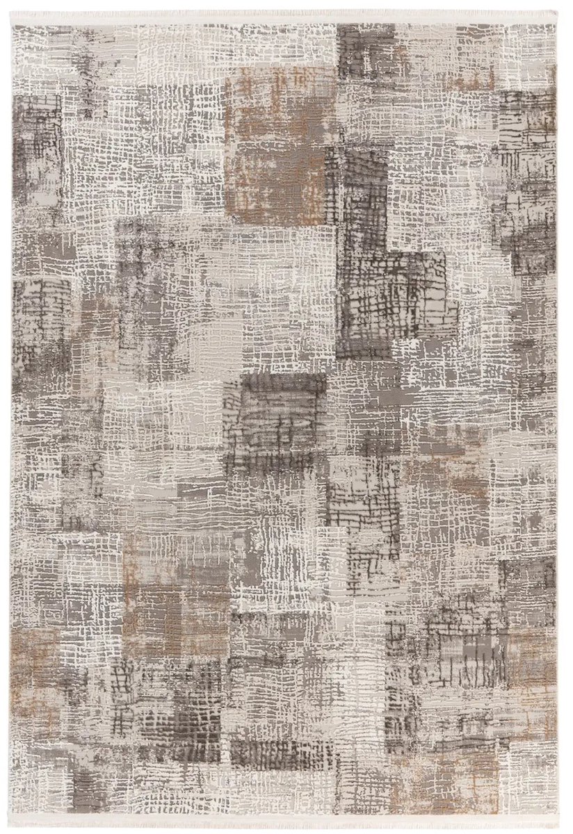 Dutch XXL Vintage Vloerkleed | Tapijt | Akropolis | Abstract | Grijs/Zilver | 80x150 cm Grijs / Zilver