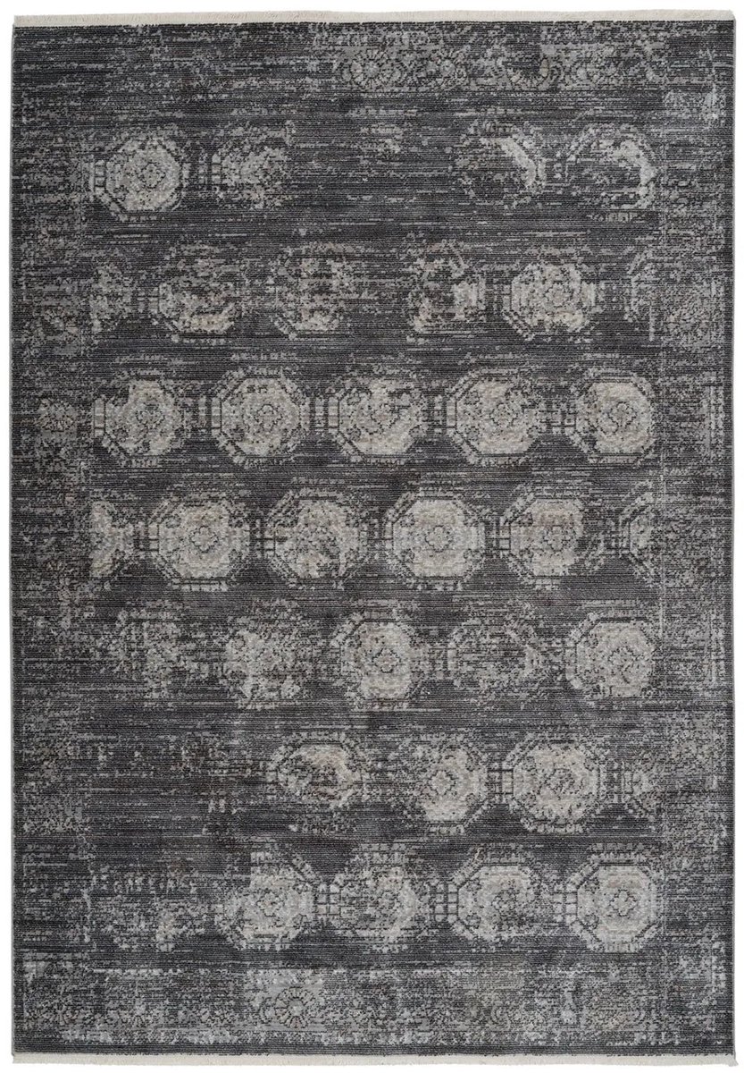 Dutch XXL Laagpolig Vloerkleed | Tapijt | Baroque | Geometrisch | Antraciet | 80x150 cm