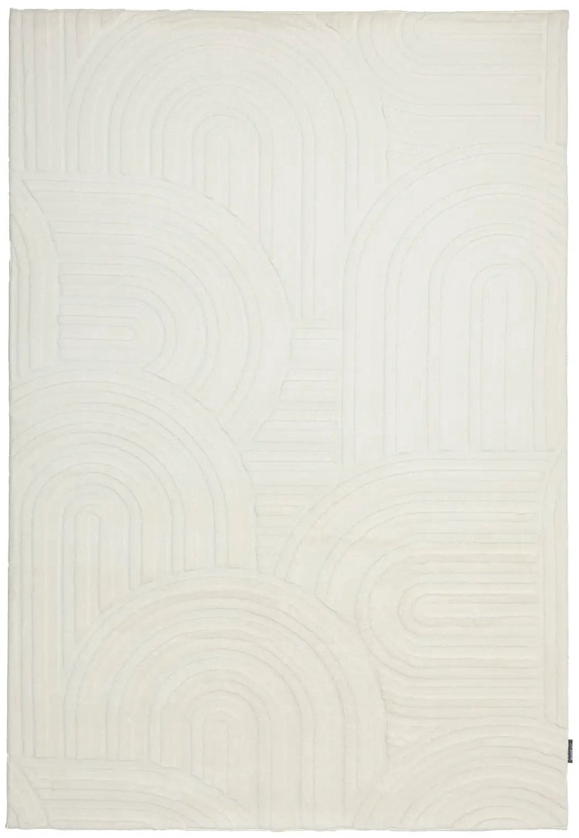 Dutch XXL Japandi Vloerkleed | Tapijt | Cosmic | Bogen | Wit | 160x230 cm