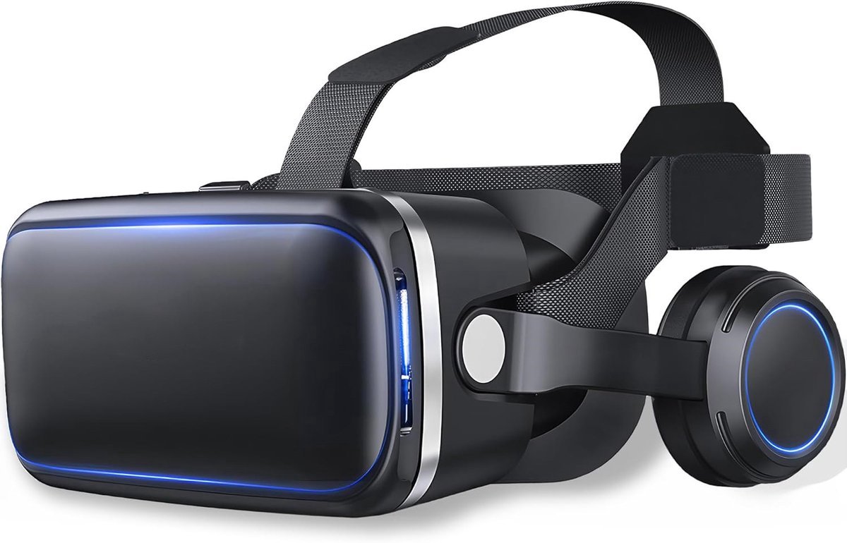 casalora - mobiele telefoon VR Bril - Virtual Reality Bril - 3D VR (Virtuele Realiteit) - Uitgerust met koptelefoon - Compatibel met 4,7-6,53 inch Android- en Apple-telefoons