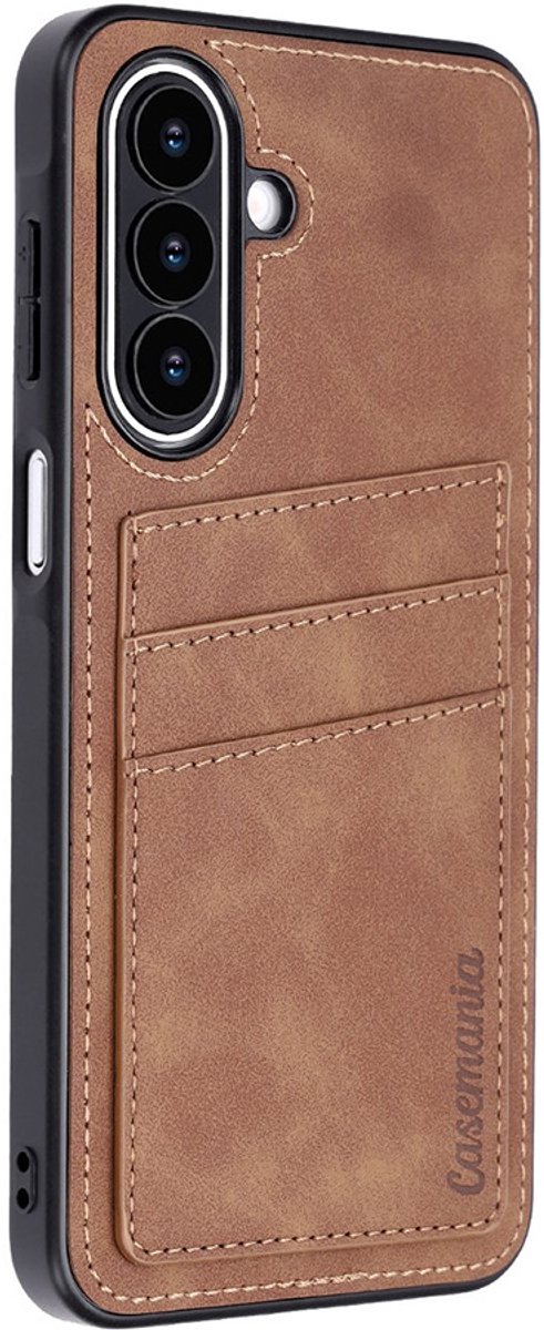 CaseMania Backcase hoesje geschikt voor Samsung Galaxy A27 - Effen Bruin - Kunstleer, TPU (Zacht)