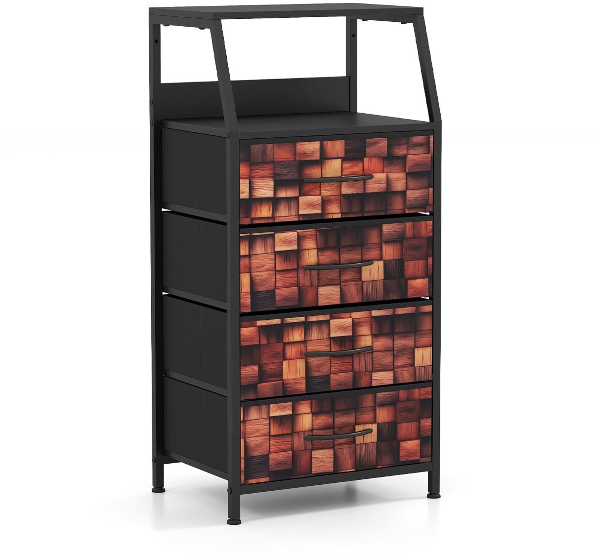 SureDeal® - Nachtkastje - Ladekast - Stoffen Lades - Metalen Verticale Kastorganizer - 40x29x83 cm - Koffiebruin