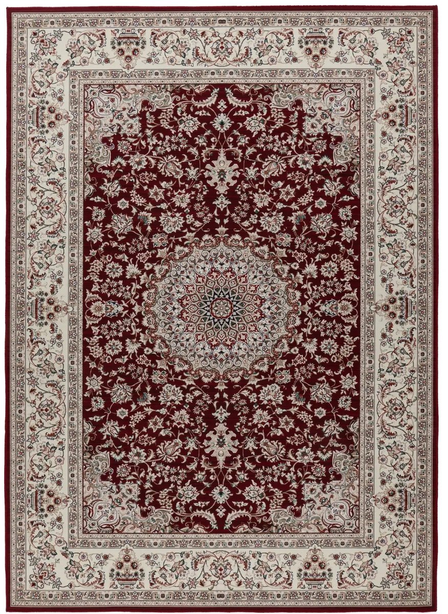 Dutch XXL Wasbaar Vloerkleed | Tapijt | Dunya | Medaillon | Rood | 120x170 cm
