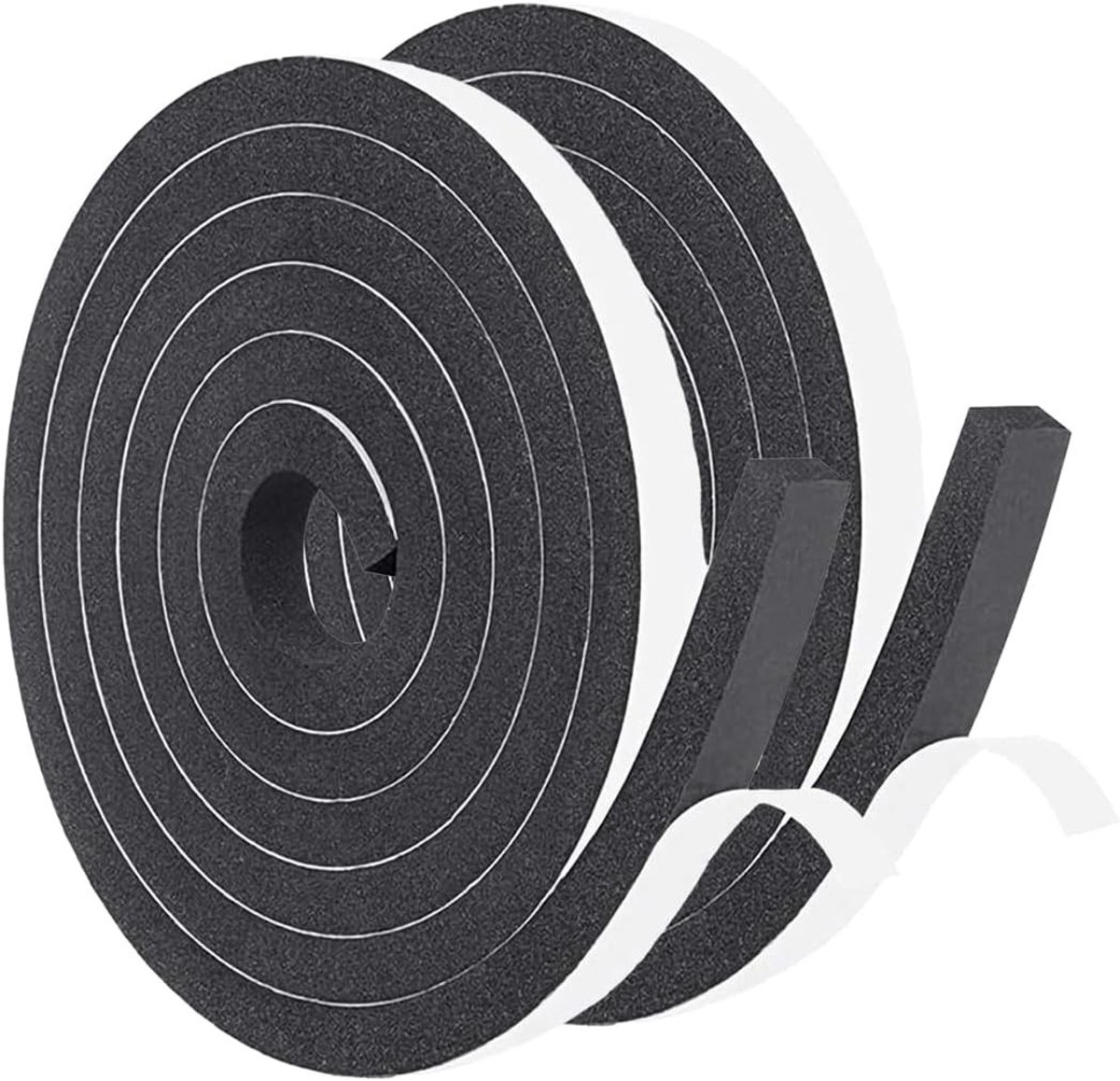 Set van 2 Zelfklevende Mosrubber Sealing Tape, 15mm x 10mm x 4m, Effectieve Isolatie voor Deuren, Ramen en Geluiddemping