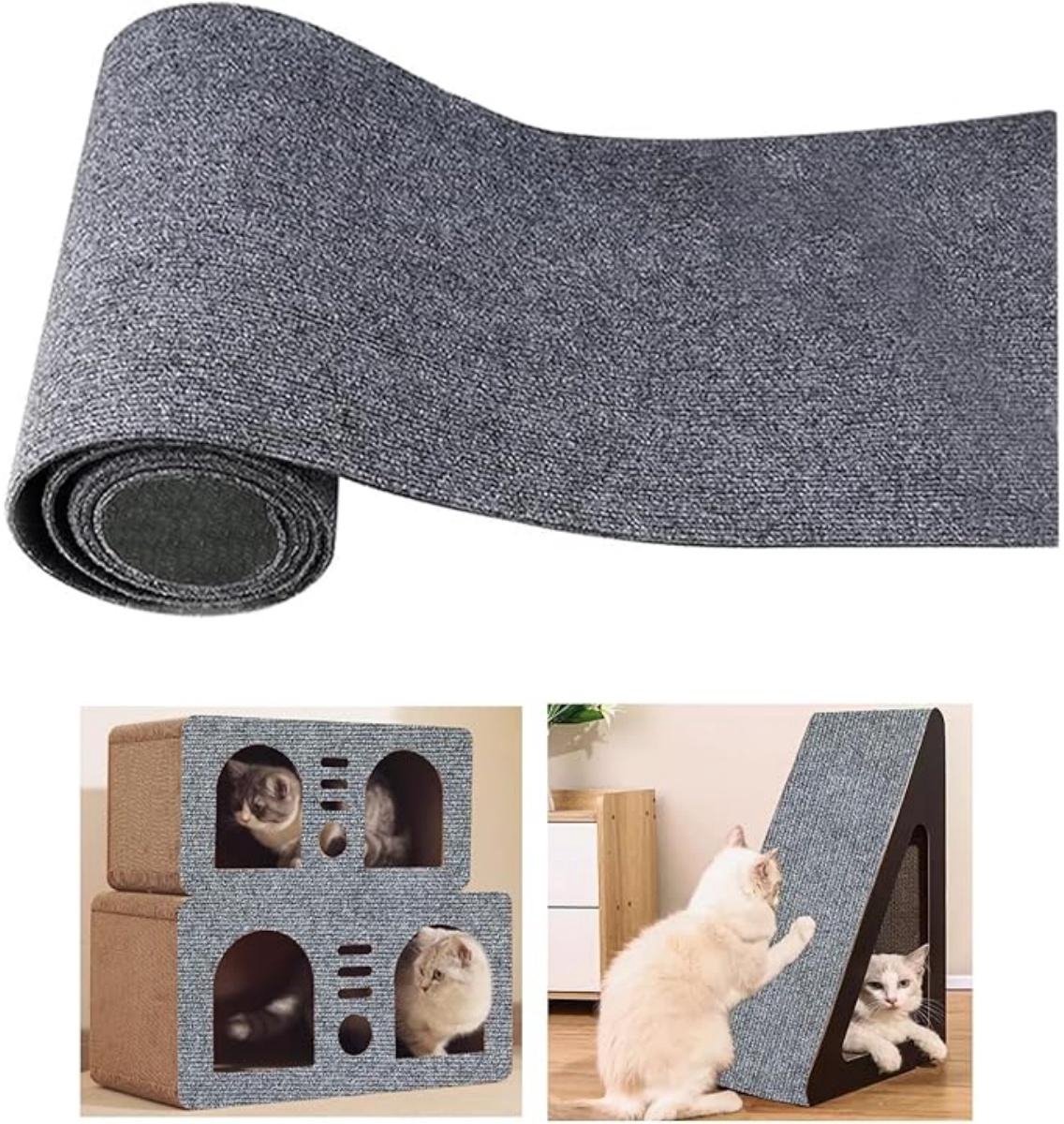 SSTRWGOOD Krabplank voor Katten - DIY Kratzmatte 40x200cm - Zelfklevend Krabboard - Geschikt voor Katzentoren en Meubels - Polyester - Vrij Te Knippen Voor Eigen Ontwerp