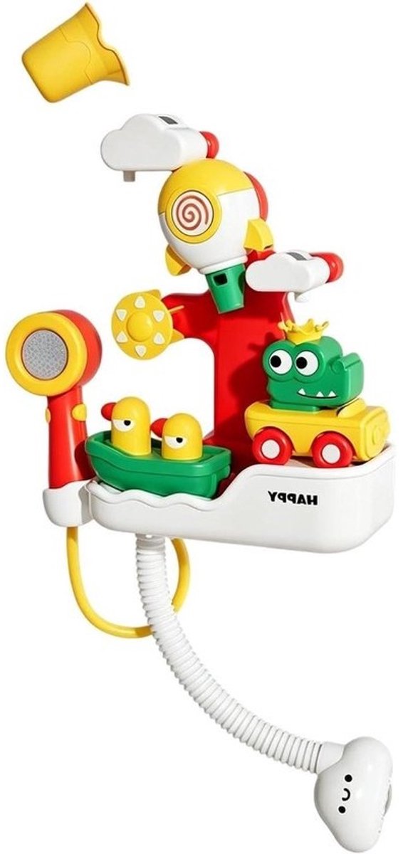 Badspeelgoed Douchekop - Interactief Badspeelgoed - Kinderen Leren - Gemotoriseerde Waterstralen - 32 x 26 x 13 cm - Enkel attribuut