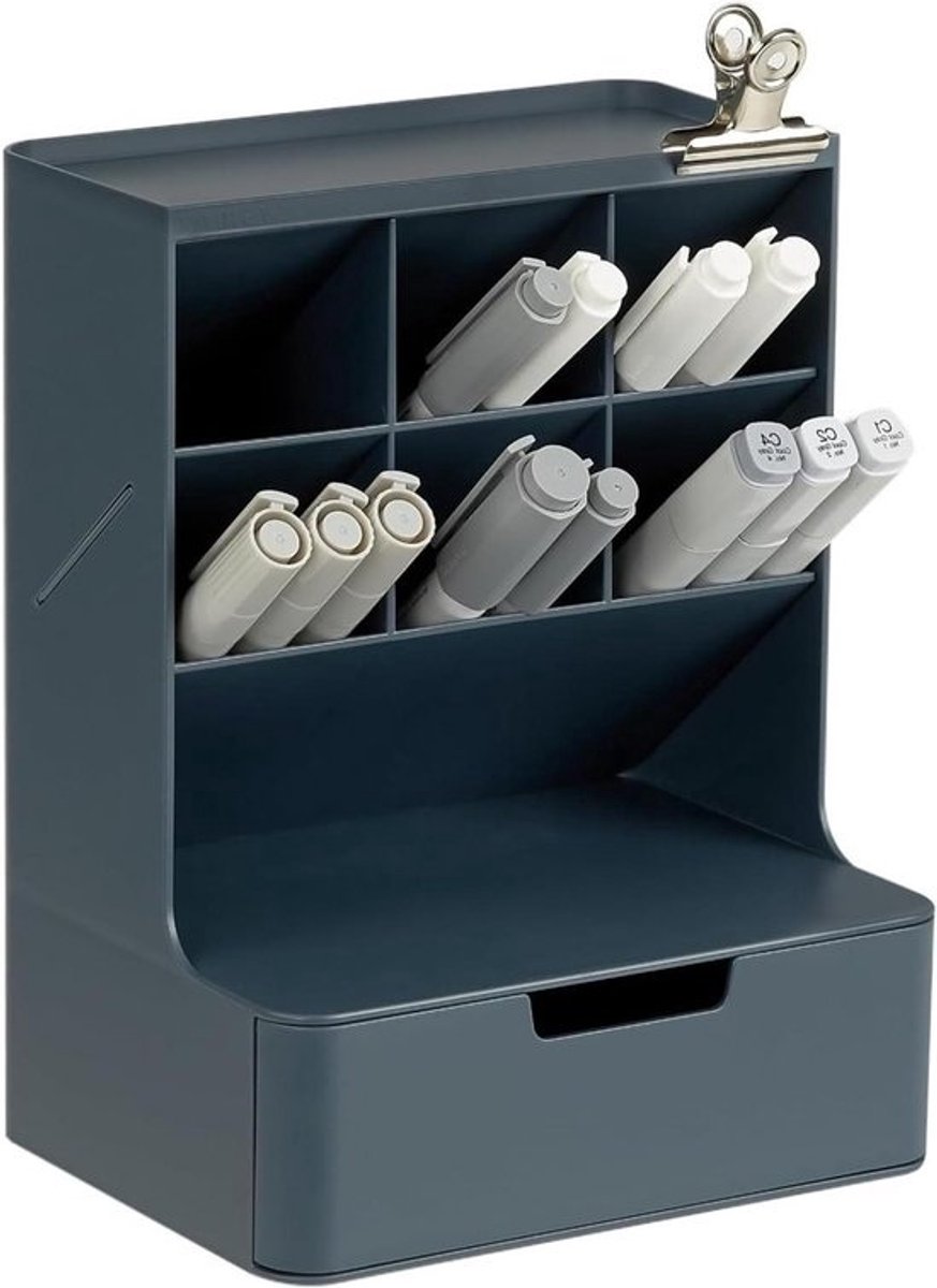 Bureau Organizer - Opberger Bureau - Bureau Opruimen - 5 Compartimenten - 18 x 138 x 237 cm - Blauw