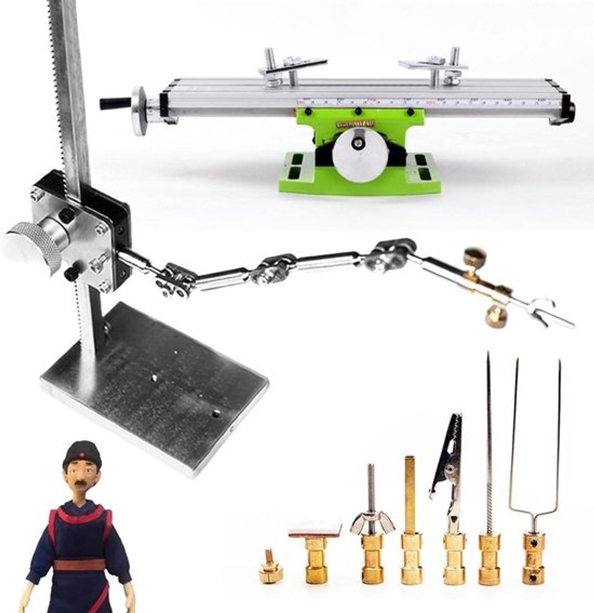 Stop Motion Armatuur Kit - Animatie Rig Arm - Stop Motion Animatie - Verstelbare Schuiftafel - 200mm X-as - Zilver
