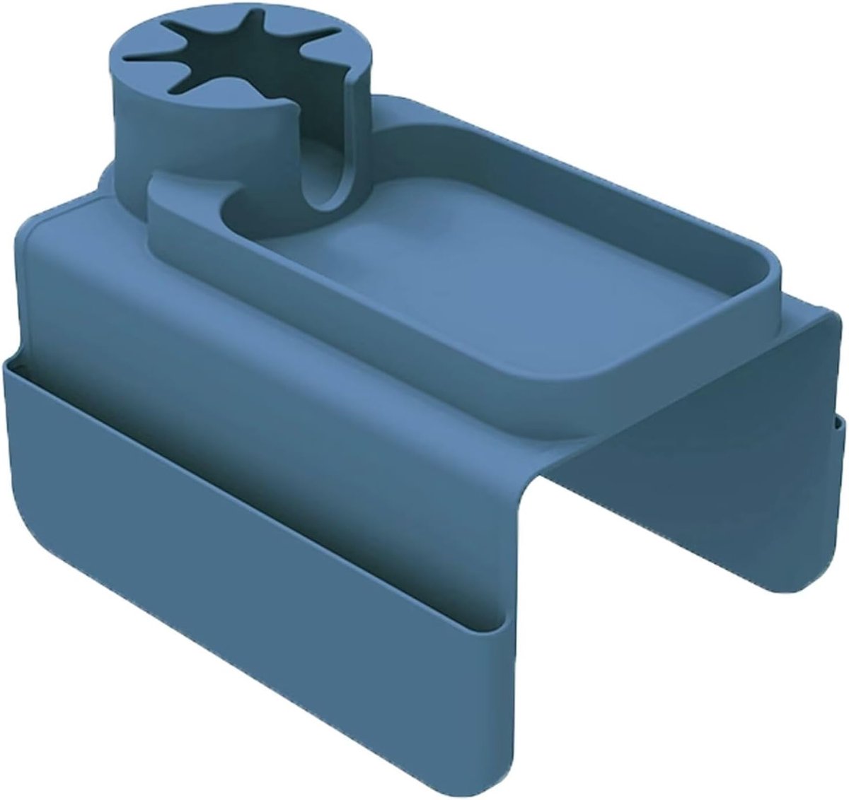 KZQ Multifunctionele silicone organizer voor armleuning - Antislip dienblad met bekerhouder en zijvakken - Opbergruimte voor telefoon bril en afstandsbediening - Marineblauw
