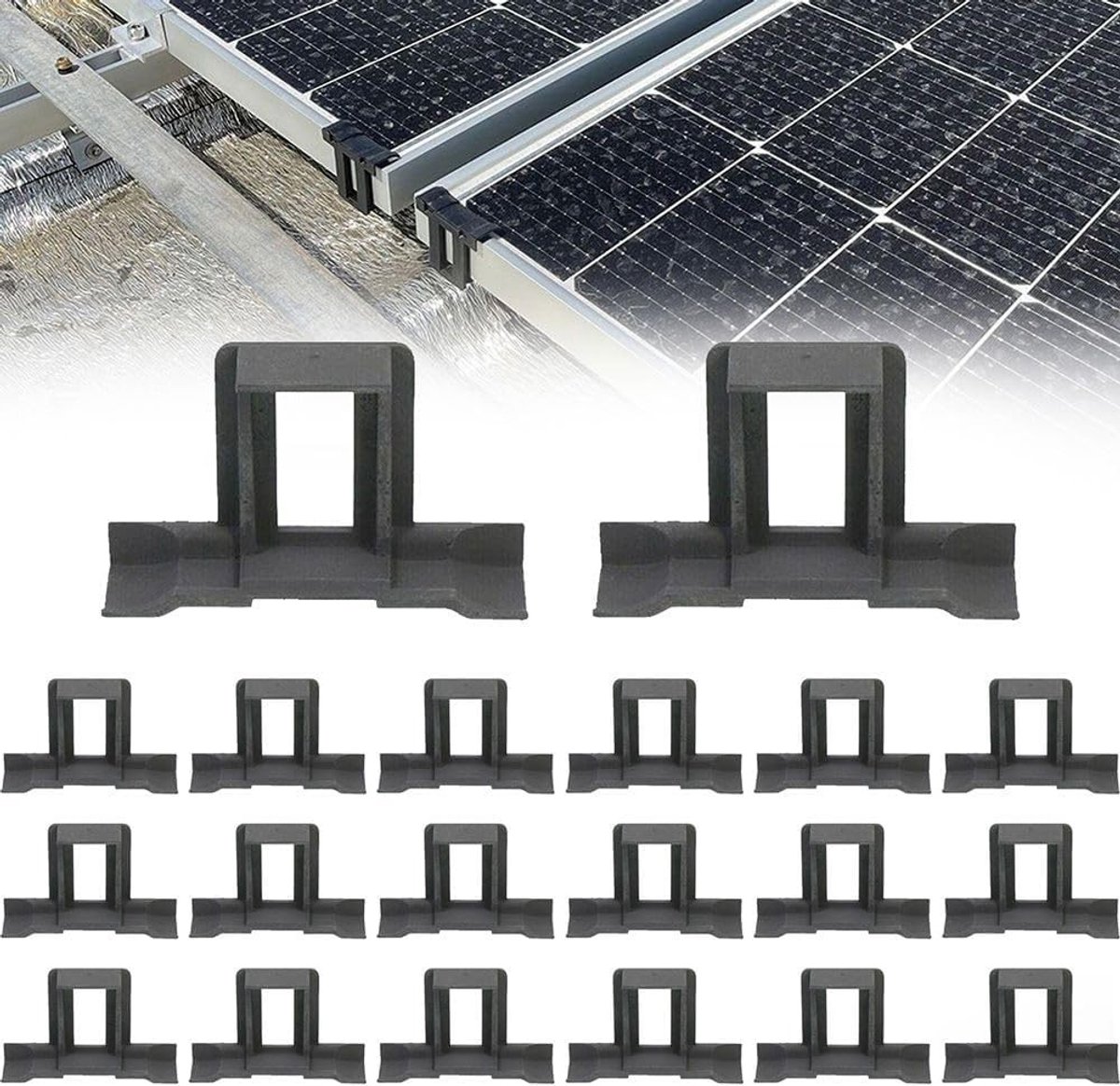 20 Stuks Zonnepaneel Modder Verwijder Clips, 32mm Waterafvoer Clips voor PV Modules Reiniging en Onderhoud