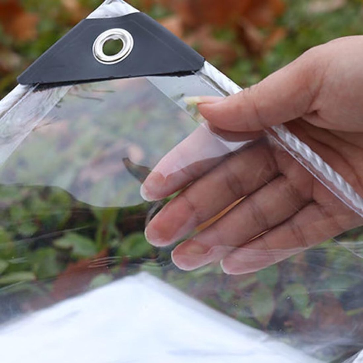 Waterdicht Zeil - Transparant PVC Tuinzeil met Ogen - Dik en Windbestendig - Lichtdoorlatend voor Planten - Geschikt voor Balkon Kas en Tuin - 3x4 m - Transparant