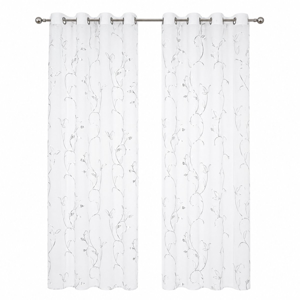 Vitrage - Lichtdoorlatend Witte Polyester Raamgordijn - Transparant en Ademend - Geschikt voor Woonkamer en Slaapkamer - Formaat 132x160 cm - 1 Stuk
